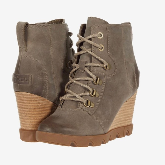 Sorel uptown lace wedges with side zip NWT SIZE 7.5, color khaki II - Picture 2 of 12